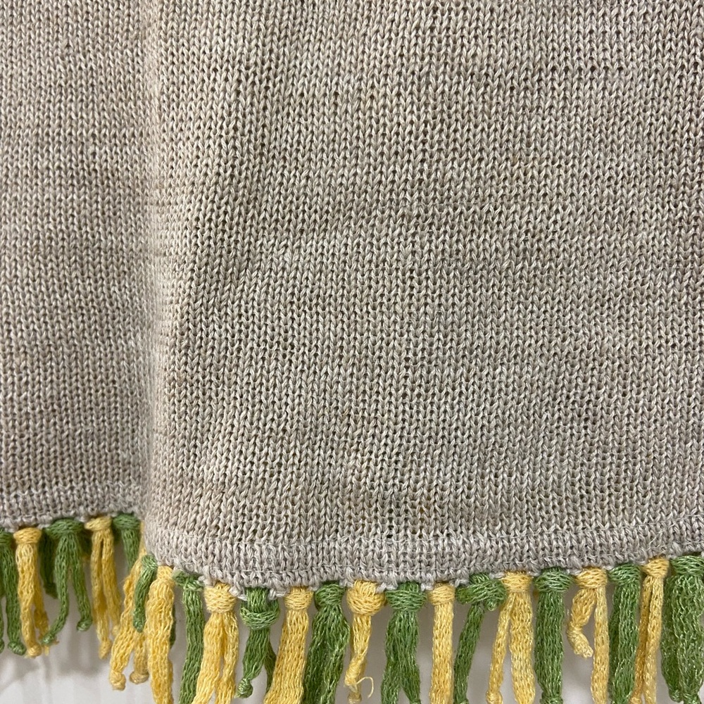 Linen Knit Top with Green and Yellow Tassels - Picture 3 of 3